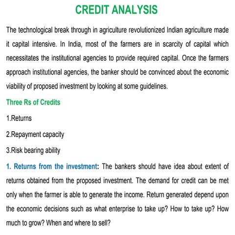 Credit analysis