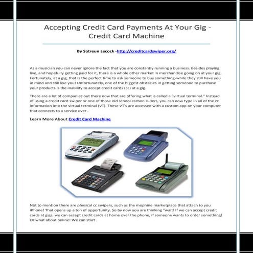 Credit card machine | PDF