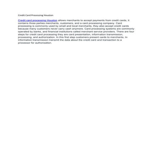 Credit Card Processing Houston | PDF