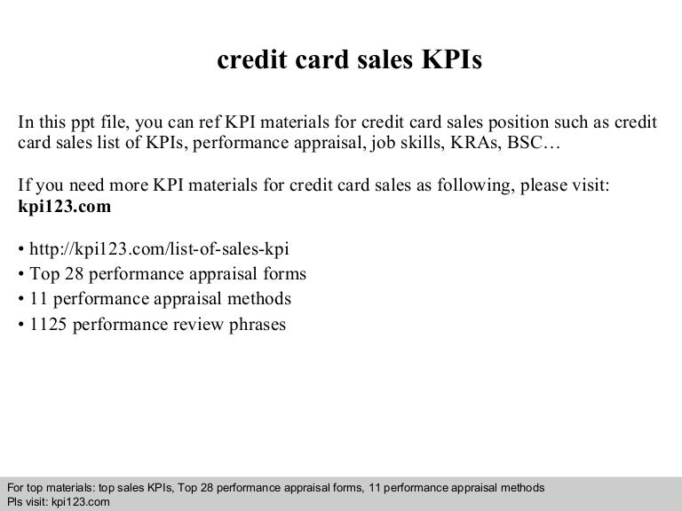 Credit card sales kpis