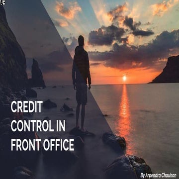 Credit Control in Front Office