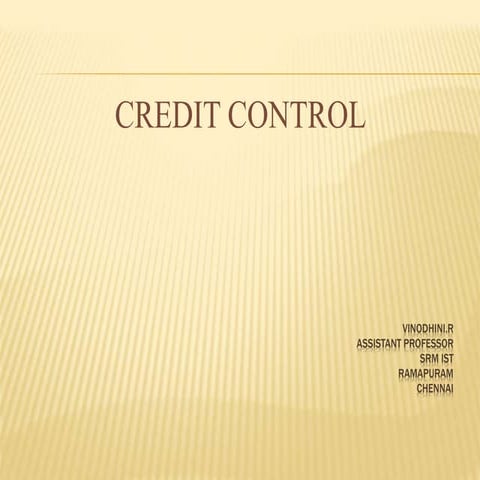 Reserve Bank - Credit control 