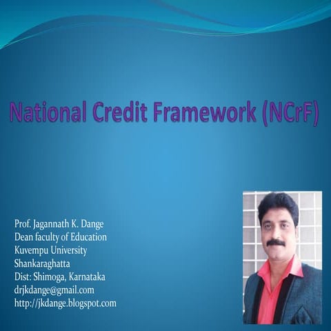 Indian National Credit Framework 2024- Jagannath.K.Dange