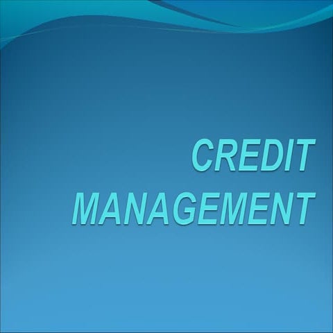 Credit management
