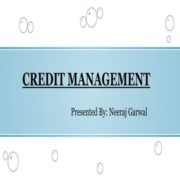 Credit management