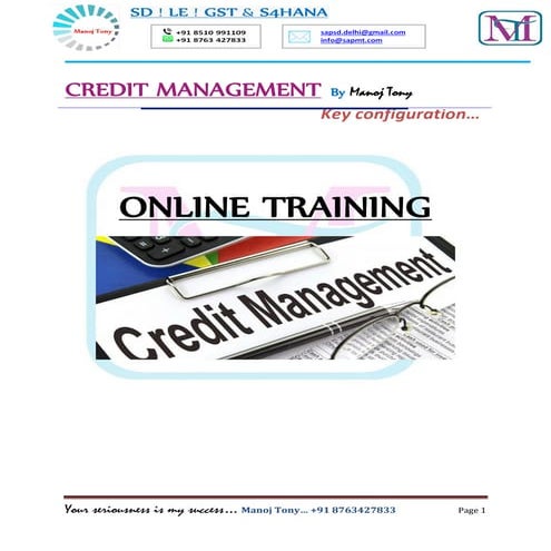 Credit Management Process step by step in SAP SD
