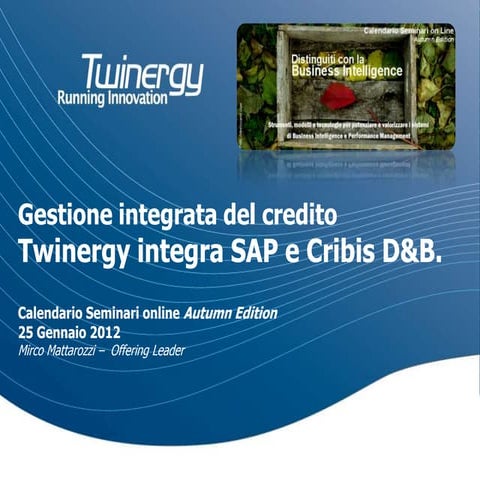 La gestione integrata del Credito Twinergy. Integrazione tra SAP e Cribis D&B