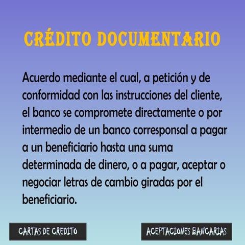 CREDITO DOCUMENTARIO
