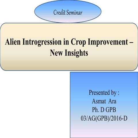Alien introgression in Crop Improvement-New insights