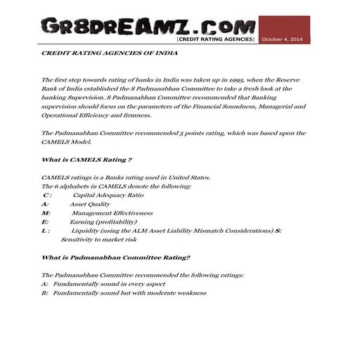 Credit rating agencies