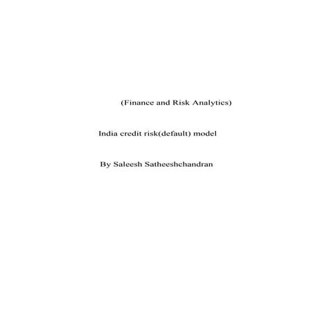 Credit risk - loan default model