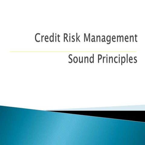 Credit Risk Management lecture notes presentation | PPTX