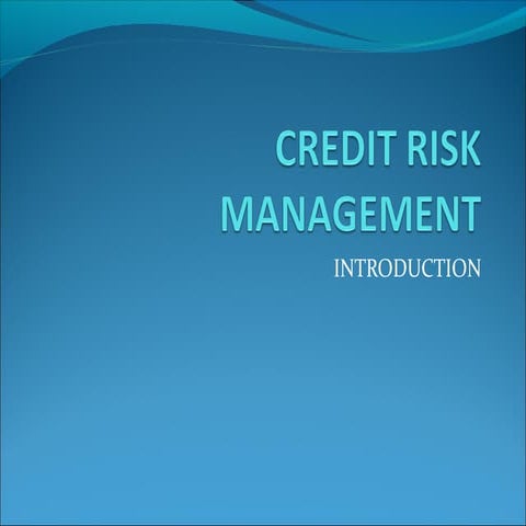 Credit risk management