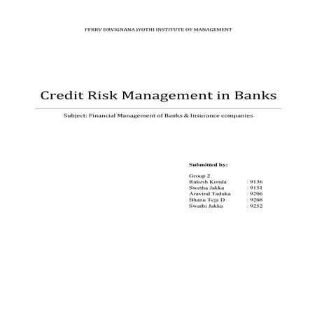 Credit risk mgt