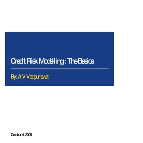 Credit Risk Modelling Primer