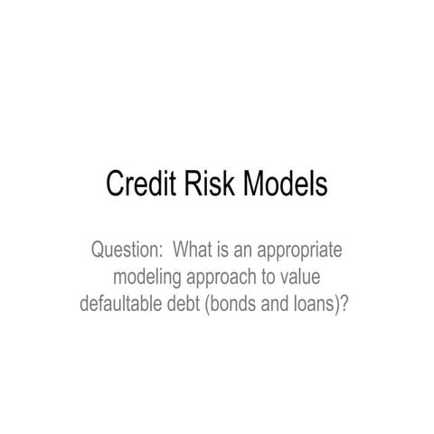 Credit risk models