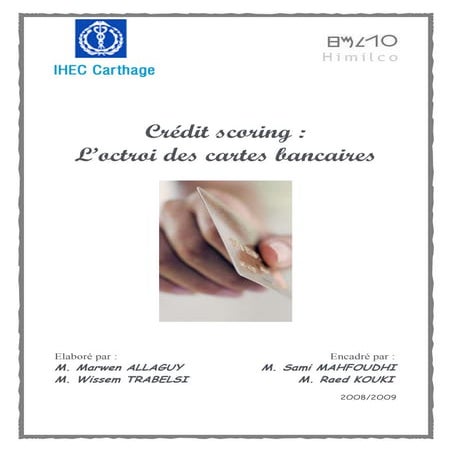 Credit scoring, l'octroi des cartes bancaires