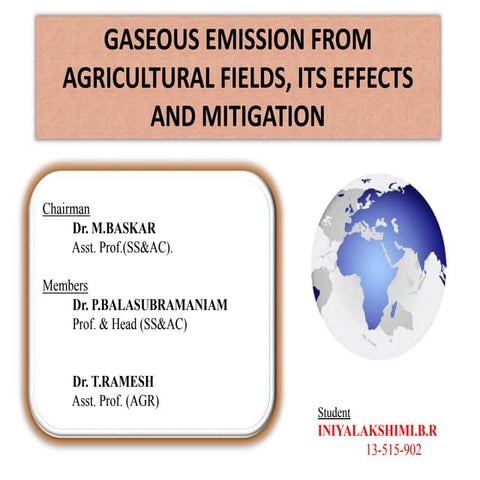 Gaseous emission from agricultural fields