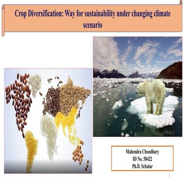 Crop diversification way for sustainability for climate change
