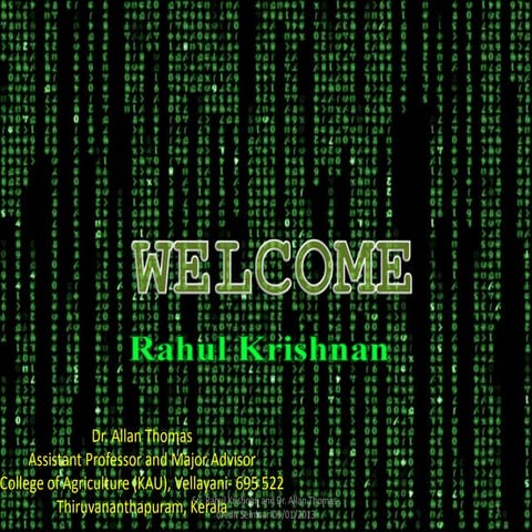 ICT – A GATEWAY FOR EXTENSION DELIVERY, Mr. Rahul Krishnan and Dr. Allan Thom...