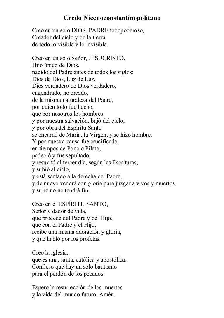 Vita In Te Ci Credo Testo Credo nicenoconstantinopolitano