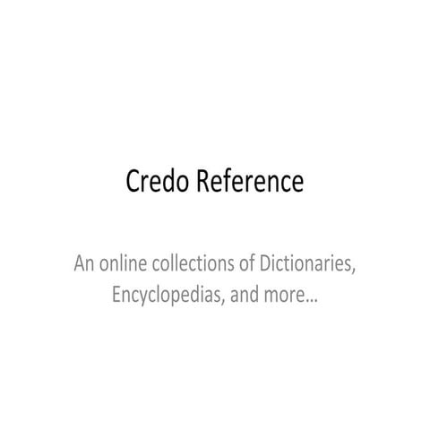 Credo Reference PPT