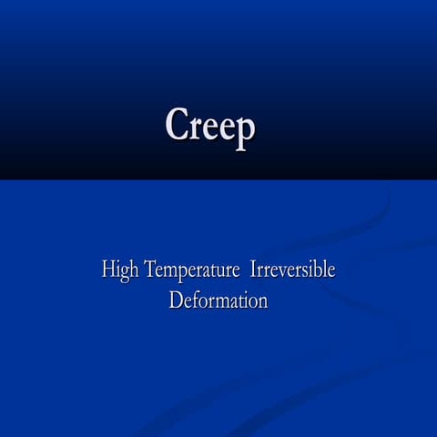 Introduction of creep
