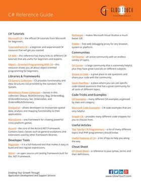 C# Cheat Sheet | PDF