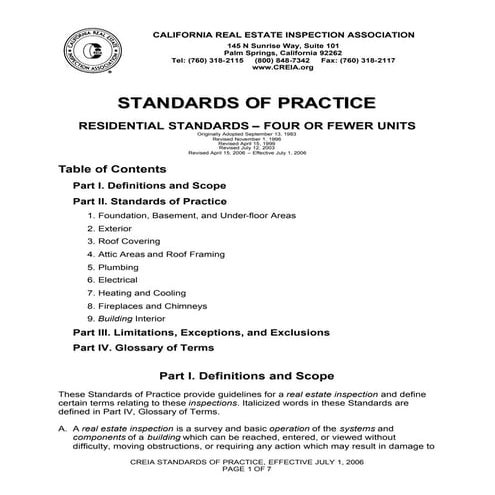 Creia Standards of Practice