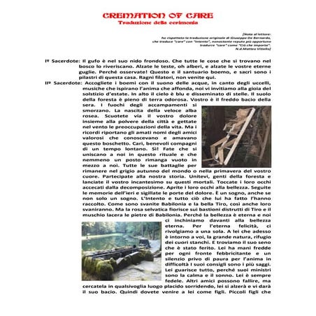 Cremation of care traduzione italiano