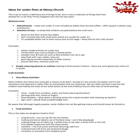 Messy Church Under Fives