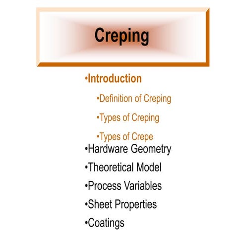 Creping. Tissue machine creping