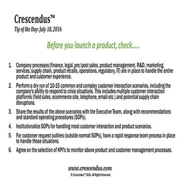 Crescendus- Supply Chain Diversification Tip of the Day | PDF