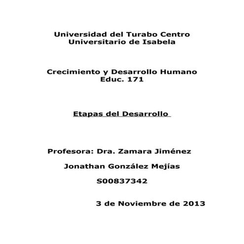 Cresimiento y desarrollo humano