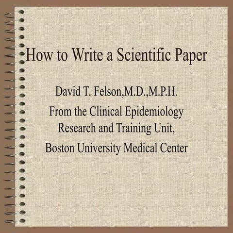 Art of Writing scientific Paper in the medical sciences