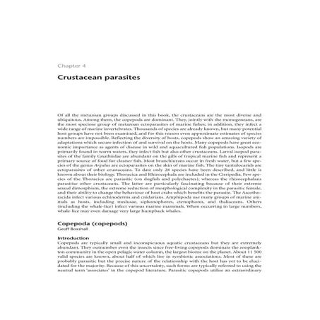 crestacean parasitim non chordates notes