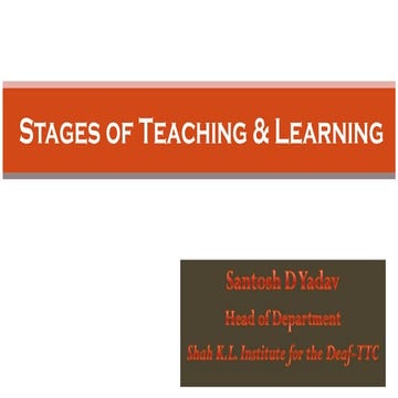 stages of teaching