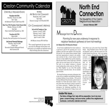 Creston Neighborhood Association Newsletter Jan/Feb 2009