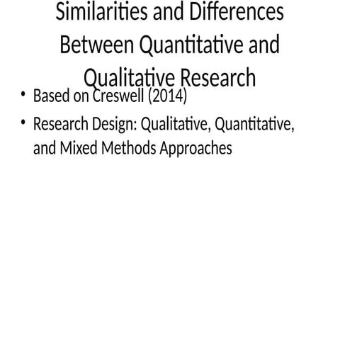 The differences between qualitative and quantitative research design | PPTX