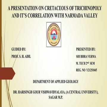 Correlation of Cretaceous of Trichinopoly and Narmada basin.pptx