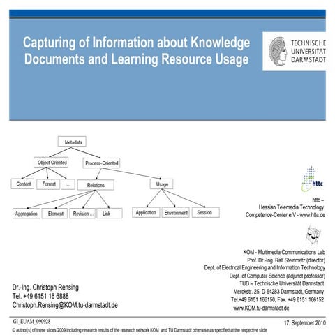 Capturing of Information about Knowledge Document and Learning Resource ...