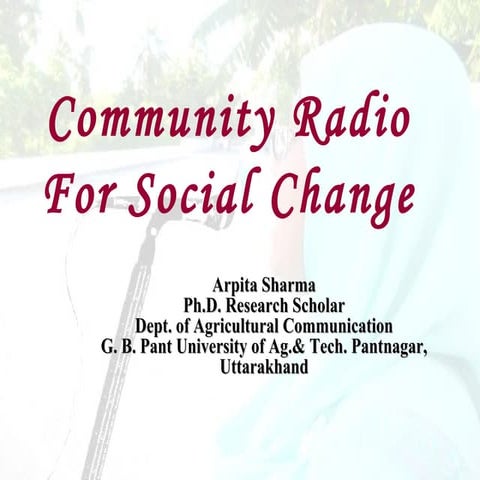 COMMUNITY RADIO FOR SOCIAL CHANGE