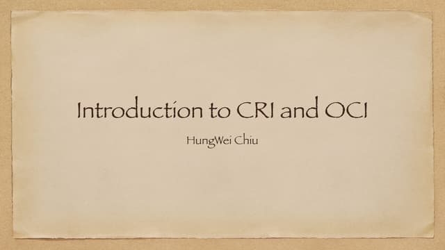 Introduction to CRI and OCI