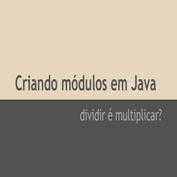 Criando módulos em java