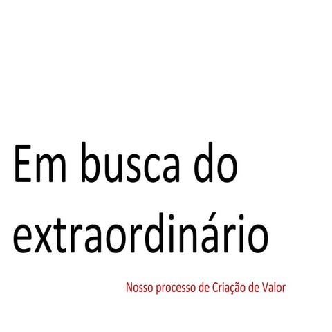 Processo de Criação de Valor