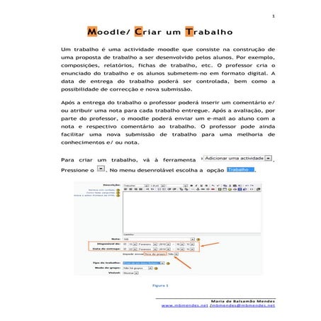 Criar Trabalho no moodle
