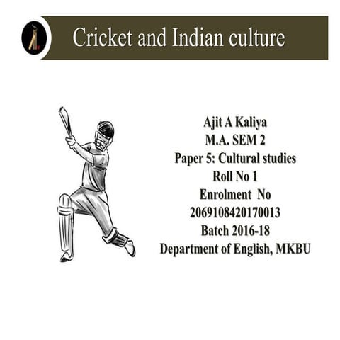 Cricket and indian culture