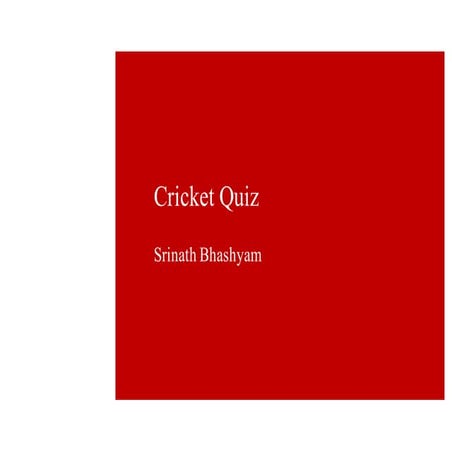 Cricket quiz - 2020