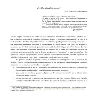 Cri-Crí, el grillito cantor