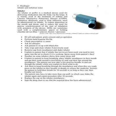OSCE inhaler and nebuliser protocol